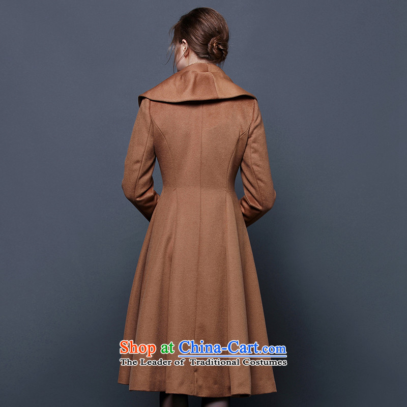 Blue wardrobe 2015 BBLLUUEE autumn and winter new large roll collar double-side waist long woolen coat girl and XL, Blue Coffee wardrobe , , , shopping on the Internet