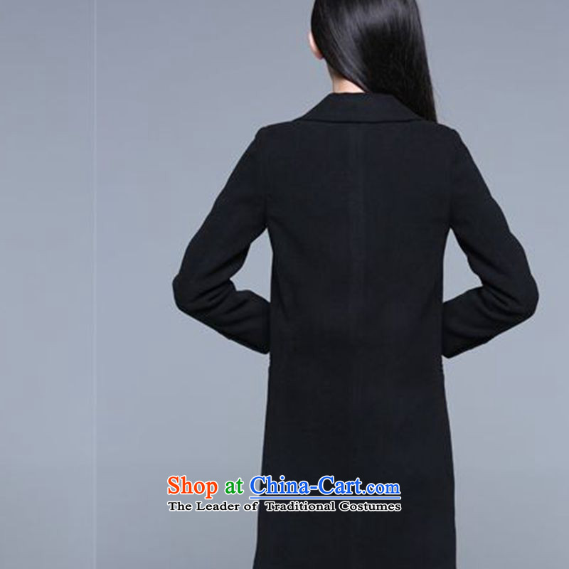 The new 2015 MRSOS autumn and winter western stars in pure color temperament long a wool coat Ms. Sau San Mao jacket black S,MRSOS,,,? Online Shopping