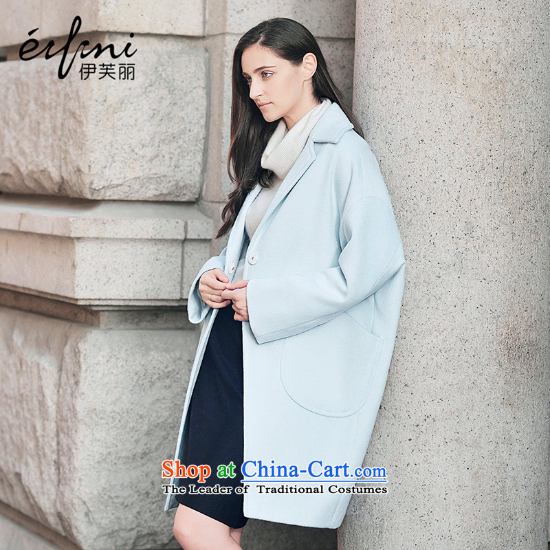 El Boothroyd 2015 winter clothing new Korean lapel in long hair?? coats female wool coat 6580927151 freezing of the Blue M Lai (eifini) , , , shopping on the Internet