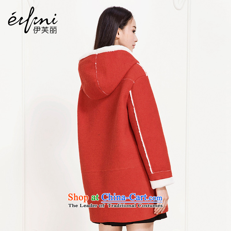 El Boothroyd 2015 winter clothing new cap wool coat?? jacket female Korea gross 6580927858 version of the orange red S, Lai (eifini) , , , shopping on the Internet