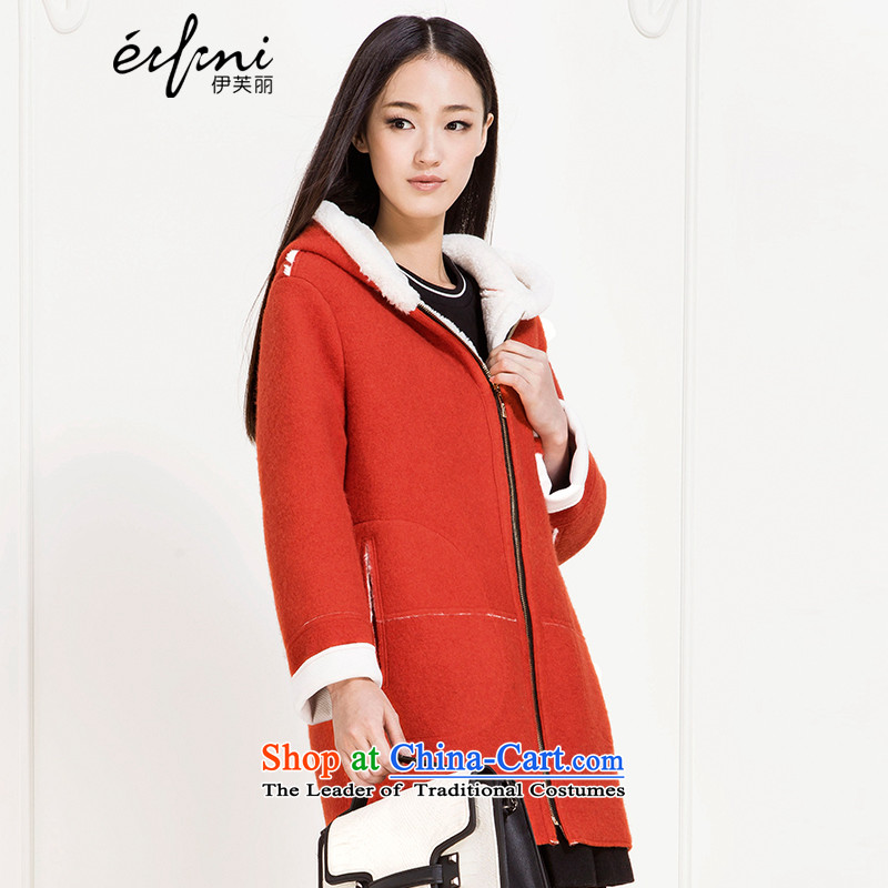 El Boothroyd 2015 winter clothing new cap wool coat?? jacket female Korea gross 6580927858 version of the orange red S, Lai (eifini) , , , shopping on the Internet