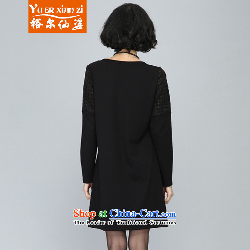 Yu's sin for extra women 200 catties mm2015 thick autumn and winter new dresses long-sleeved video thin straight Thick coated female skirts sister Sau San black 5XL 175-200 recommends that you, Yu's sin (yuerxianzi) , , , shopping on the Internet