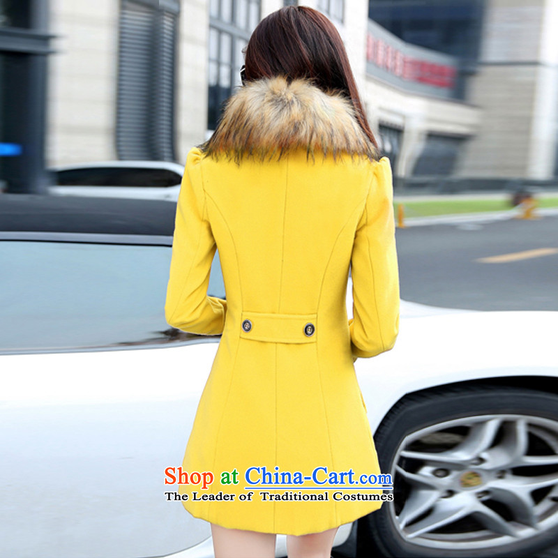 Alfa Romeo Lei 2015 autumn and winter in Korean Sau San long cashmere overcoat female jacket gross? double-video thin a wool coat 1688 Red XL, honey au lait (MIOULREY) , , , shopping on the Internet