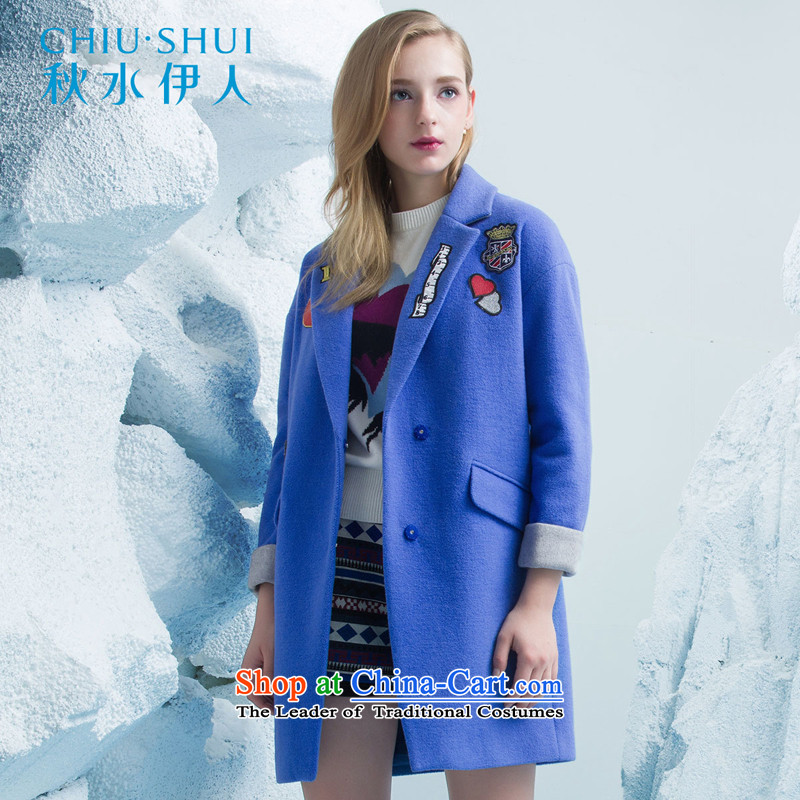 Chaplain who 2015 Fall_Winter Collections Of new women's gross? long jacket_? a wool coat-blue. 165_88A_L.