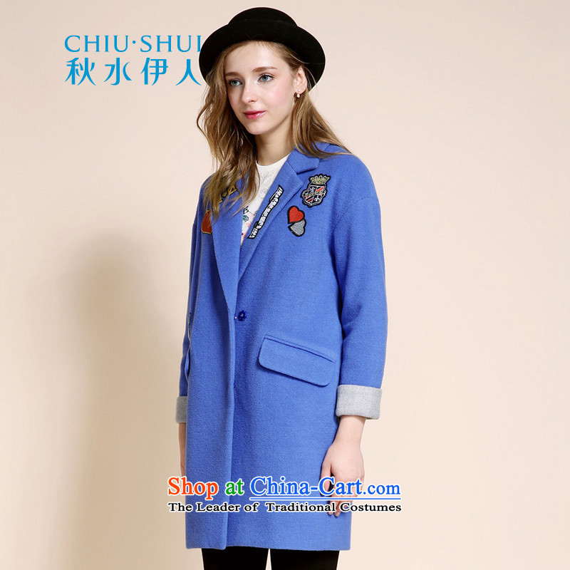 Chaplain who 2015 Fall/Winter Collections Of new women's gross? long jacket)? a wool coat-blue. 165/88A/L., chaplain who has been pressed shopping on the Internet