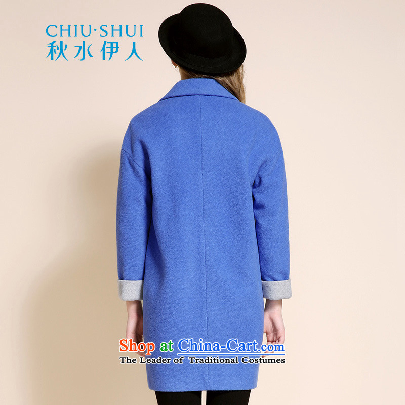 Chaplain who 2015 Fall/Winter Collections Of new women's gross? long jacket)? a wool coat-blue. 165/88A/L., chaplain who has been pressed shopping on the Internet
