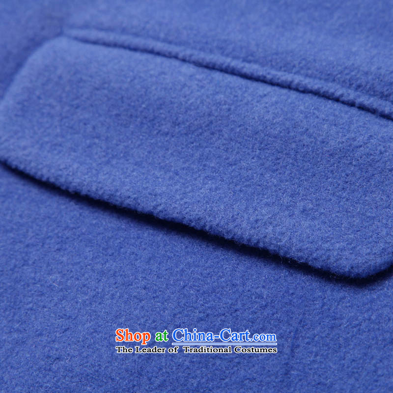Chaplain who 2015 Fall/Winter Collections Of new women's gross? long jacket)? a wool coat-blue. 165/88A/L., chaplain who has been pressed shopping on the Internet