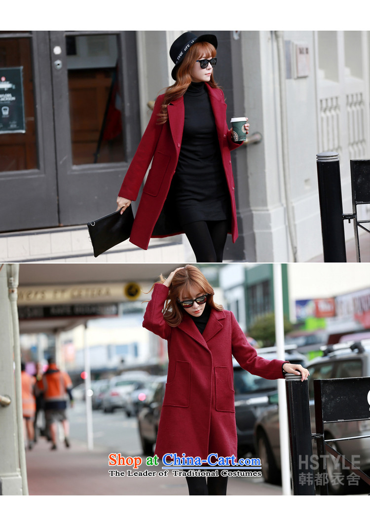 Korea has the Korean version of the Dag Hammarskjöld yi 2015 winter clothing new women's stylish solid color graphics thin foil is coin GJ4653 jacketjp wine red L picture, prices, brand platters! The elections are supplied in the national character of distribution, so action, buy now enjoy more preferential! As soon as possible.