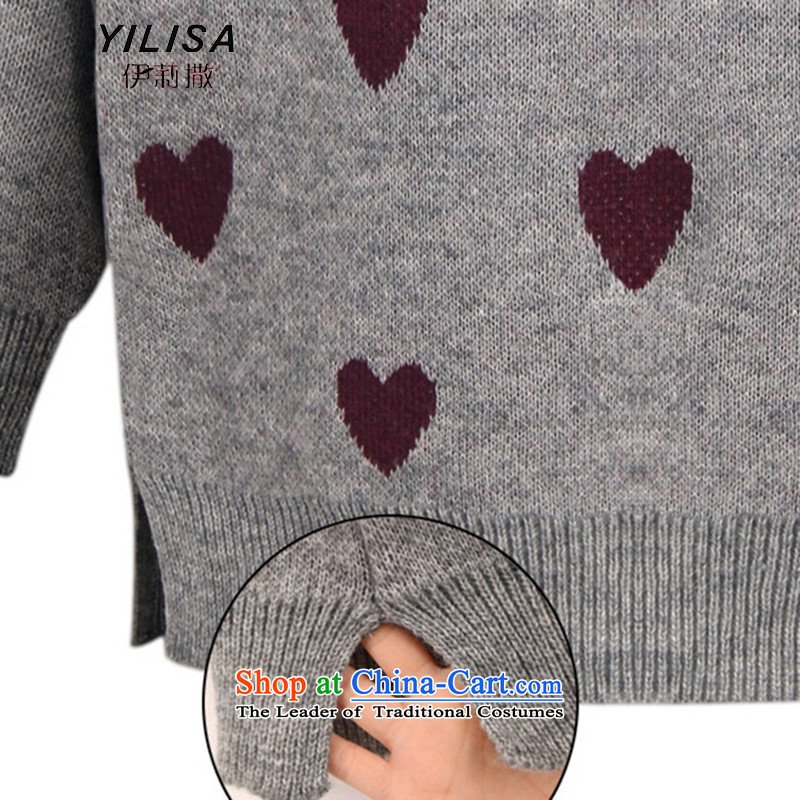 Elizabeth sub-New) Autumn 2015 to increase the number of women with thick MM autumn and winter sweater with sleek and versatile graphics thin, forming the knitwear sweater m9155 gray XXL, Elizabeth YILISA (sub-) , , , shopping on the Internet