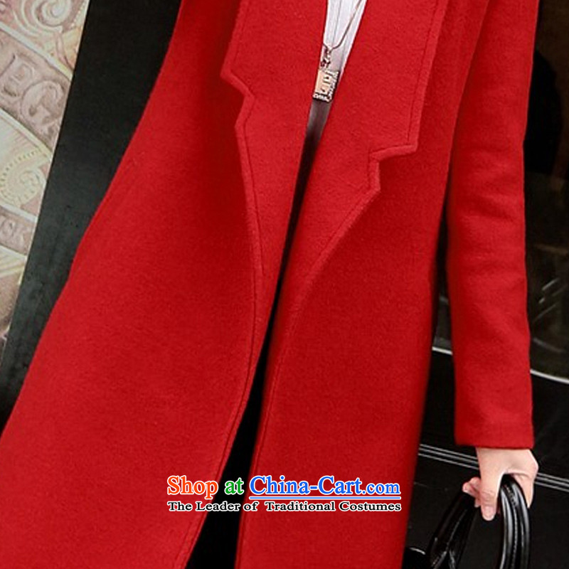 The poem meng 2015 autumn and winter new Korean women who are in the long graphics thin a wool coat gross? jacket female red , L, man's poem w.nas () , , , shopping on the Internet
