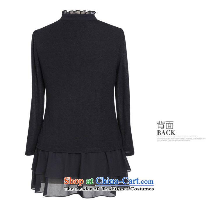 The former Yugoslavia Li Sau 2015 autumn large new mount female billowy flounces collar lace chiffon lace long sleeved clothes 0089 2XL Photo Black, prices, brand platters! The elections are supplied in the national character of distribution, so action, buy now enjoy more preferential! As soon as possible.