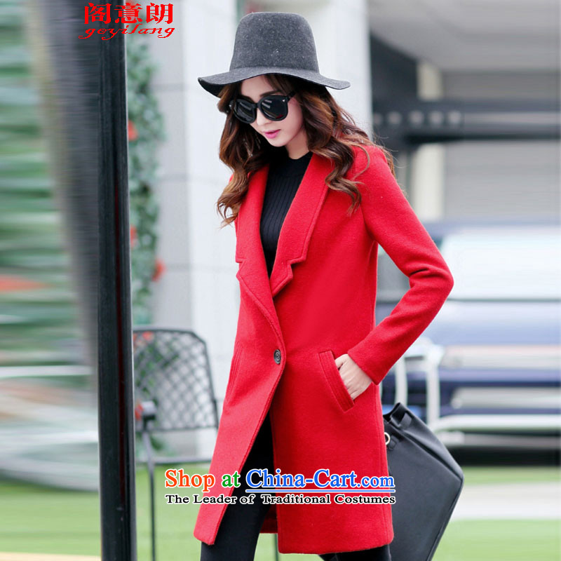 The Cabinet to Yuen Long by 2015 autumn and winter coats and stylish new Western gross? female 8178 red cloak?M