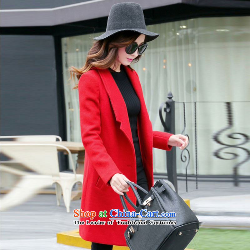 The Cabinet to Yuen Long by 2015 autumn and winter coats and stylish new Western gross? 8178 RED M, Female coats Kok Yuen Long to , , , shopping on the Internet