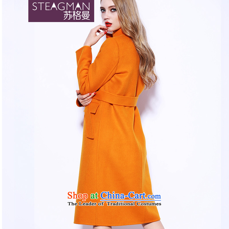Su Ge Cayman 2015 autumn and winter new plain manual two-sided cashmere cloak? female gross in long wool coat female 80280? orange XL, Su Ge Cayman , , , shopping on the Internet