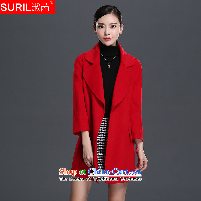 Mrs and woolen coat female double-side 2015 winter new non-cashmere overcoat jacket coat of Sau San gross?1508397??RED?M