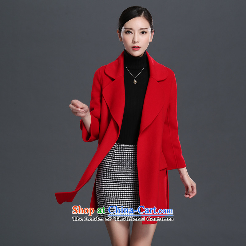Mrs and woolen coat female double-side 2015 winter new non-cashmere overcoat jacket coat of Sau San gross?  SECRETARY FOR Mrs M Red 1508397 (SURIL) , , , shopping on the Internet
