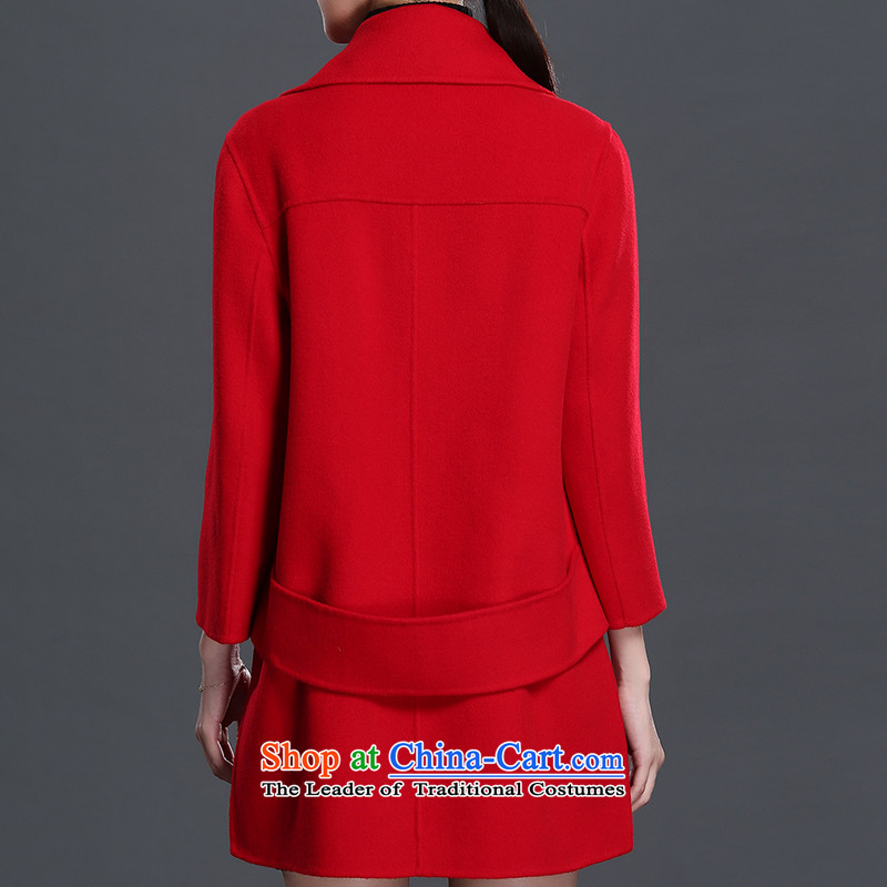 Mrs and woolen coat female double-side 2015 winter new non-cashmere overcoat jacket coat of Sau San gross?  SECRETARY FOR Mrs M Red 1508397 (SURIL) , , , shopping on the Internet