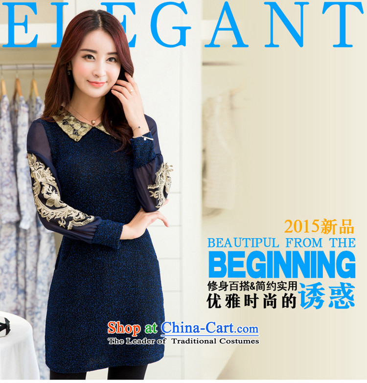The Doi larger women's dresses thick mm autumn 2015, replacing the new gauze stitching to intensify tension thick sister dresses, forming the large dark blue skirt 2XL( recommendations 140-155 catty) Picture, prices, brand platters! The elections are supplied in the national character of distribution, so action, buy now enjoy more preferential! As soon as possible.