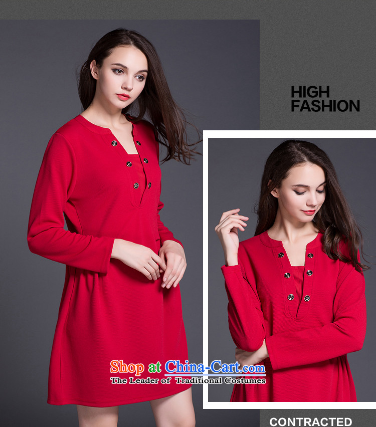 2015 Autumn new Zz&ff larger women's dresses thick MM THIN in the Video 