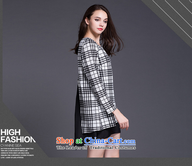 The Korean version of the autumn 2015 Zz&ff replace larger female thick MM loose gentlewoman latticed stitching chiffon long-sleeved dresses XXXL color picture pictures, prices, brand platters! The elections are supplied in the national character of distribution, so action, buy now enjoy more preferential! As soon as possible.