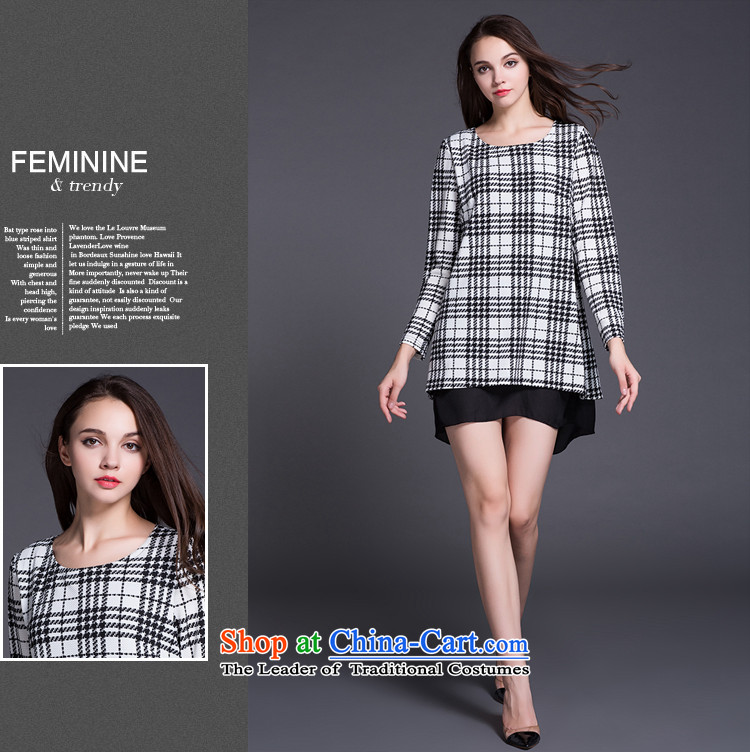 The Korean version of the autumn 2015 Zz&ff replace larger female thick MM loose gentlewoman latticed stitching chiffon long-sleeved dresses XXXL color picture pictures, prices, brand platters! The elections are supplied in the national character of distribution, so action, buy now enjoy more preferential! As soon as possible.