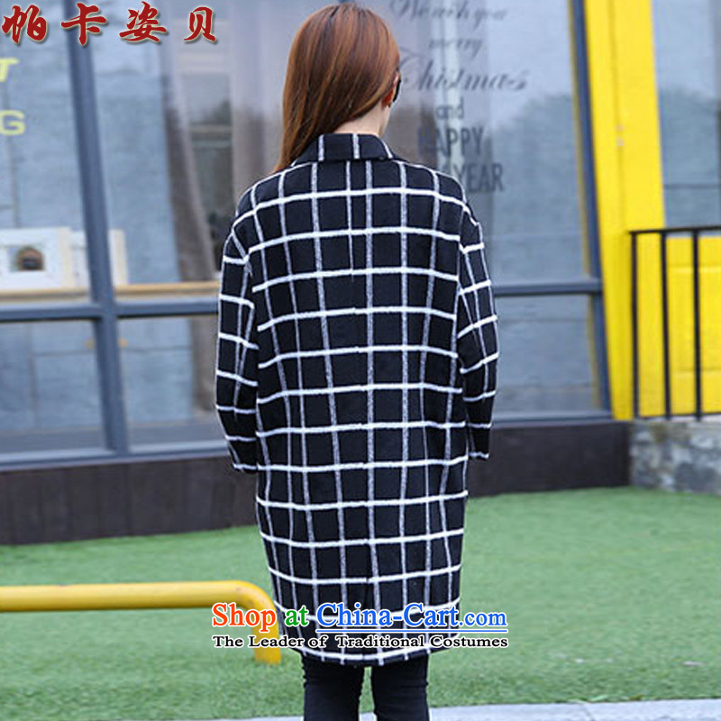 Pacar Gigi Lai Addis Ababa   2015 Autumn new stylish suit for long-sleeved in grid long coats gross? The girl child)? Wind Jacket gray XL, Patrick Mazimpaka Gigi Lai Addis Ababa shopping on the Internet has been pressed.