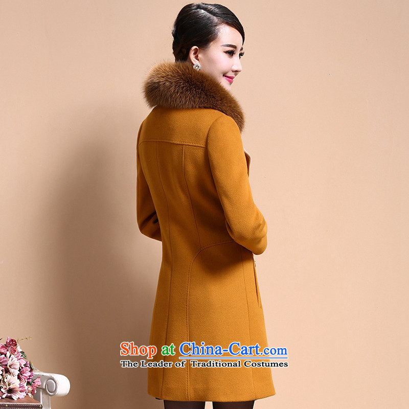 Polaroid Julia? coats female 2015 gross new products fall Couture fashion Korean fashion Sau San a wool coat in the thick Long Neck Jacket D740 gross yellow 4XL, Polaroid 婭 lilaiya () , , , shopping on the Internet