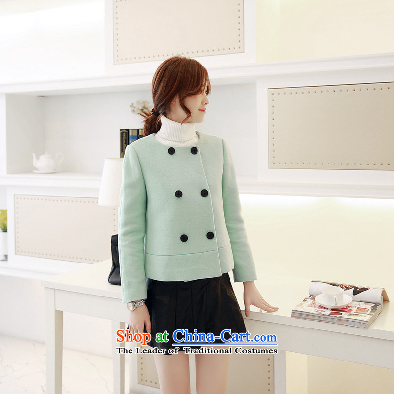 Stylish new devil of the 2015 Fall/Winter Collections of gross? jacket short double-Sau San wild shirt female 1-8801 water green XL, stylish devil of (SHISHANGMOZHE) , , , shopping on the Internet
