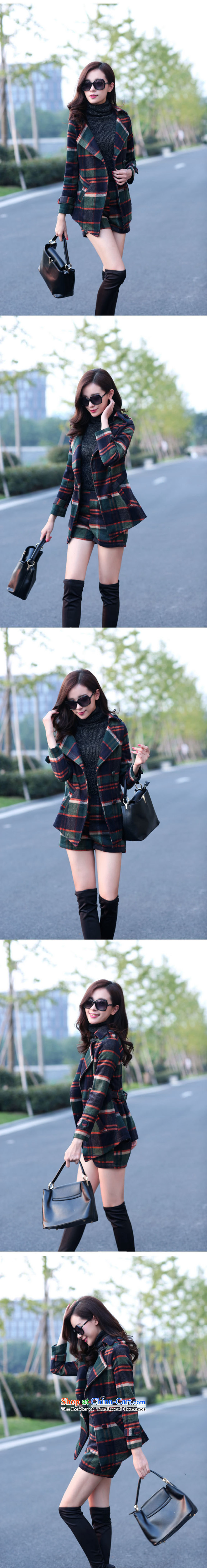According to a 2015 autumn and winter clothing products female new Korean Sau San latticed two kits stylish girl video thin lapel long-sleeved Gross Gross Kit?? jacket coat shorts navy M picture, prices, brand platters! The elections are supplied in the national character of distribution, so action, buy now enjoy more preferential! As soon as possible.