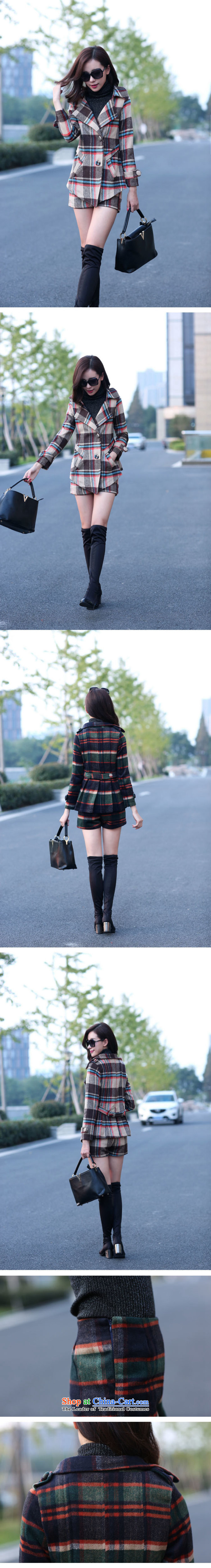 According to a 2015 autumn and winter clothing products female new Korean Sau San latticed two kits stylish girl video thin lapel long-sleeved Gross Gross Kit?? jacket coat shorts navy M picture, prices, brand platters! The elections are supplied in the national character of distribution, so action, buy now enjoy more preferential! As soon as possible.