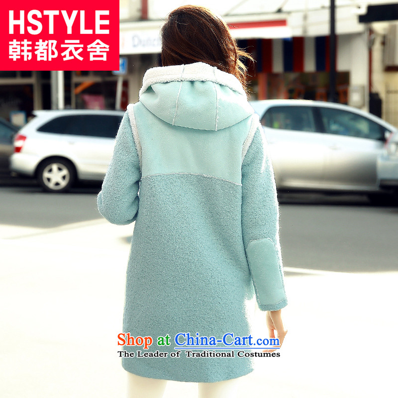 Korea has the Korean version of the Dag Hammarskjöld yi 2015 winter clothing new products with stylish youth Sau San video stitching in thin long cap DL4546 jacket restaurants? gross mint blue S, Korea has Yi Homes , , , shopping on the Internet