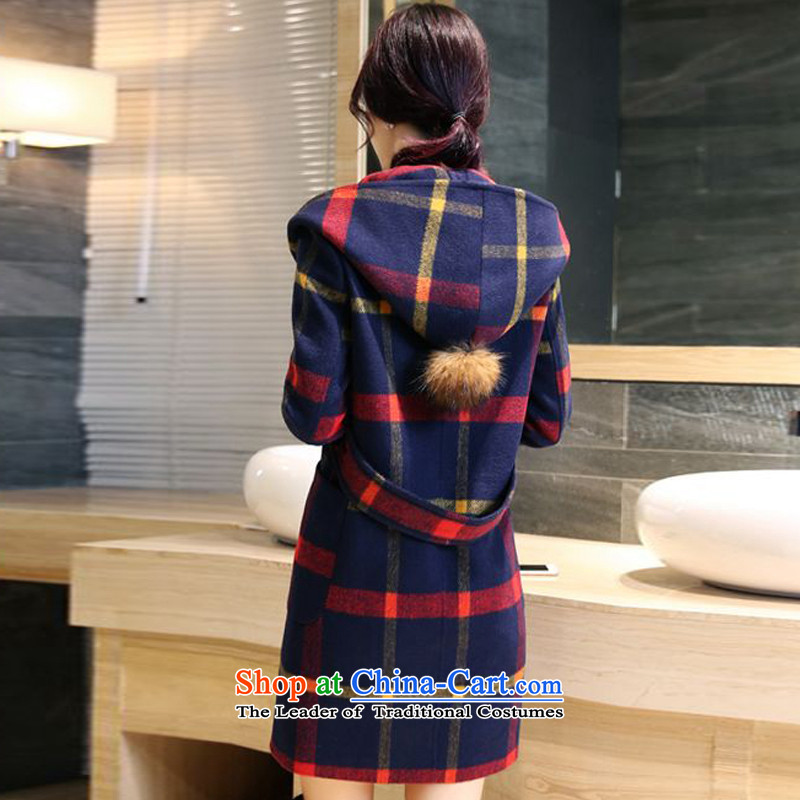 Yi love wave 2015 autumn and winter new Korean?   In coats Gross Gross? jacket long female 1508 Red and Yellow, M, Yi Wave Love , , , shopping on the Internet