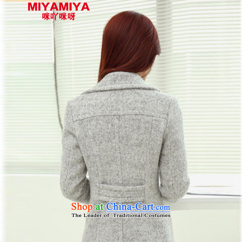 Miyamiya2015 autumn and winter new Korean female jacket maximum gross? In long thin thickened the video   double-ni-coats , parking meters of gray (MIYAMIYA) , , , shopping on the Internet