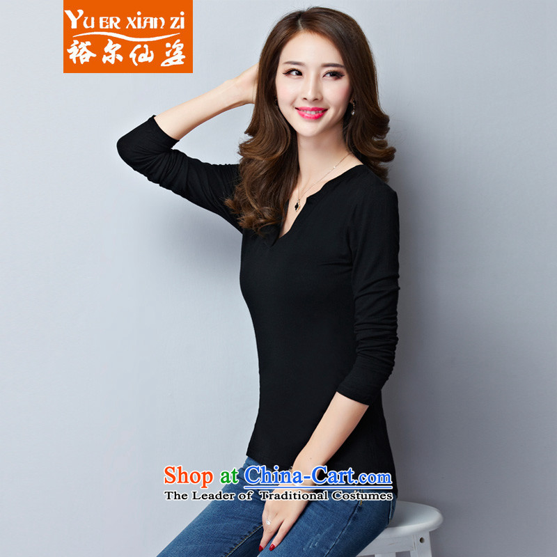 Yu-Sin-to increase women's code 2015 autumn and winter new mm thick Korean version coltish stretch shirt long-sleeved T-shirt, forming the women clothes M.Y. 1995 ADDITION black 4XL recommends that you, Carol, 160-180 (yuerxianzi cents) , , , shopping on the Internet