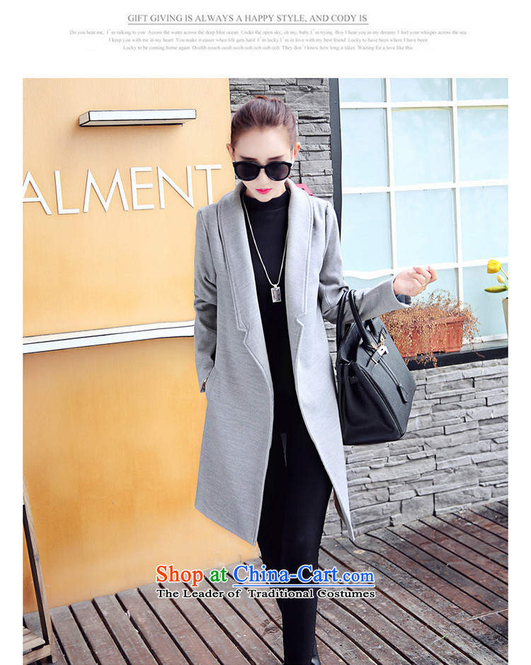 Ms Audrey EU Bai Ya 2015 gross female autumn and winter coats? the new Korean female decorated gross? graphics are overcoats in thin long)? sub 2,715 Light Gray L picture, prices, brand platters! The elections are supplied in the national character of distribution, so action, buy now enjoy more preferential! As soon as possible.