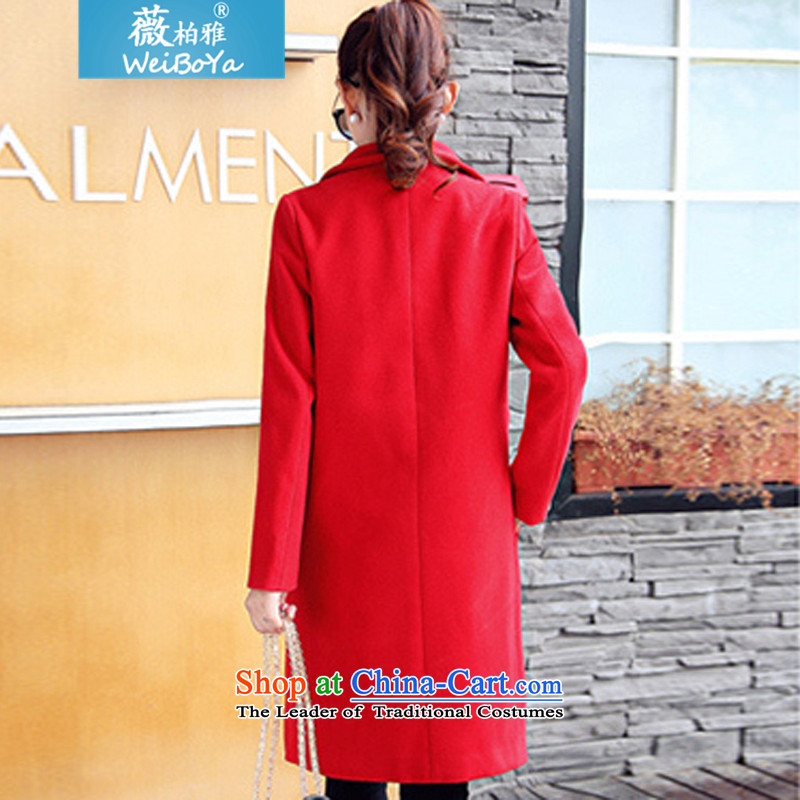Ms Audrey EU Bai Ya 2015 gross female autumn and winter coats? the new Korean female decorated gross? graphics are overcoats in thin long)? 2715 Light Gray L Sub MS AUDREY EU Bai Ya , , , shopping on the Internet
