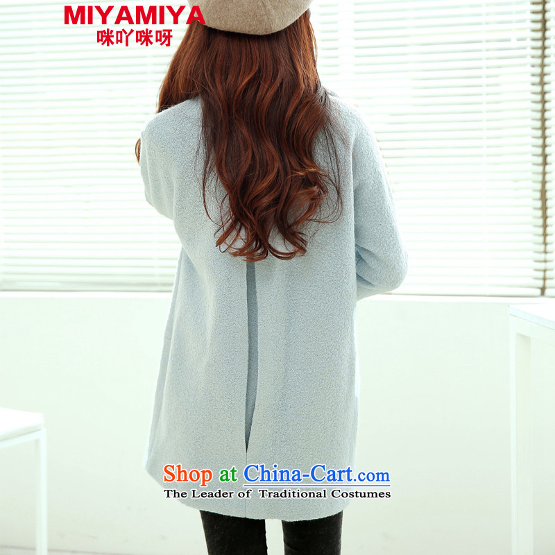 Miyamiya2015 autumn and winter in new long hair loose woman jacket? graphics thin single row detained? coats-coats the auricle of the thick white XS, Mimi making it (MIYAMIYA) , , , shopping on the Internet