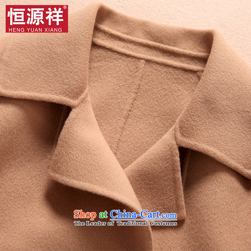 Hengyuan Cheung gross girls jacket? Long woolen coat female wool a wool coat female jacket for autumn and winter by new Korean sided flannel coats light coffee color? , L, Hang Cheung has been pressed Source Online Shopping