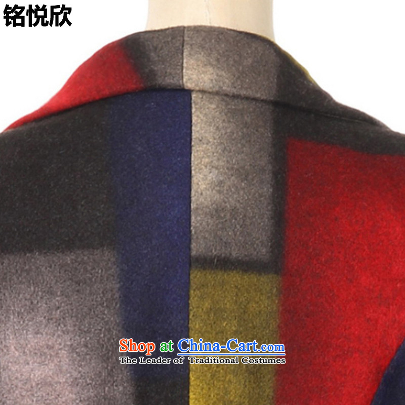 Martin Lee Yuexin 2015 Winter, replacing the new Korean tartan sub-coats of Sau San   Q083 blue, Martin Lee Yuexin.... XXL, shopping on the Internet