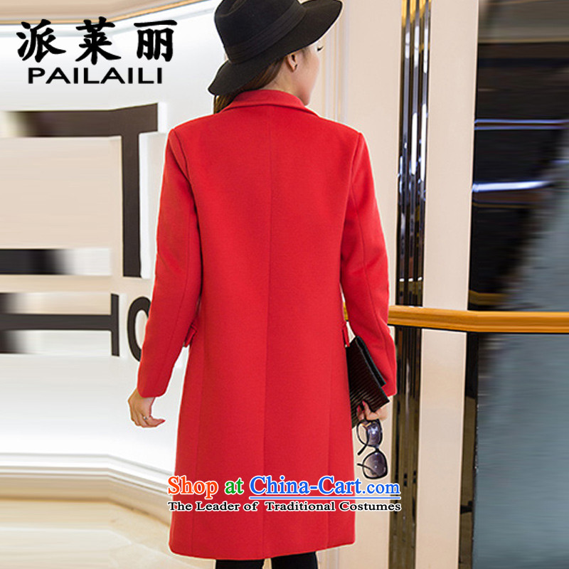 Send Valerie 2015 winter new woolen coat girl child Korean?   in large long hair? jacket coat 1805 red color  , L, Valerie (PAILAILI faction) , , , shopping on the Internet