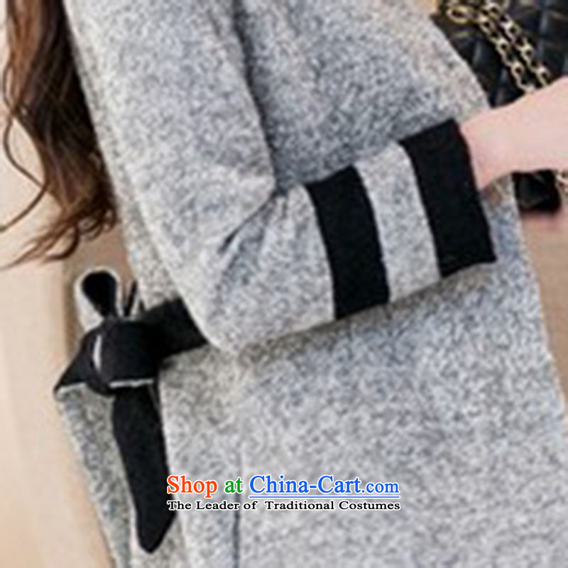 Lin Ching-pledged for autumn and winter new Korean female jacket coat gross? In the long graphics thin leisure Sau San wild lapel thick coat Female Light Gray , L, Lin Ching to , , , shopping on the Internet