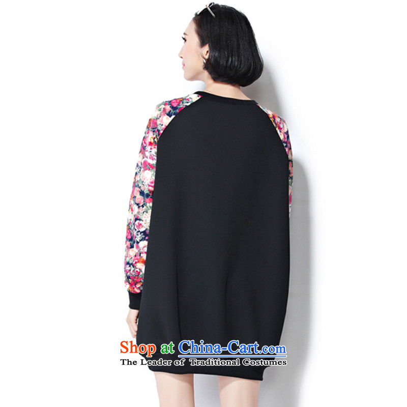 Elisabeth wa concluded card to increase women's code 200 catties fall thick women who replace video thin, Autumn blouses sweater girl autumn and winter clothes female autumn, forming the basis for larger Fat Fat black large red are suitable for Code 100 t
