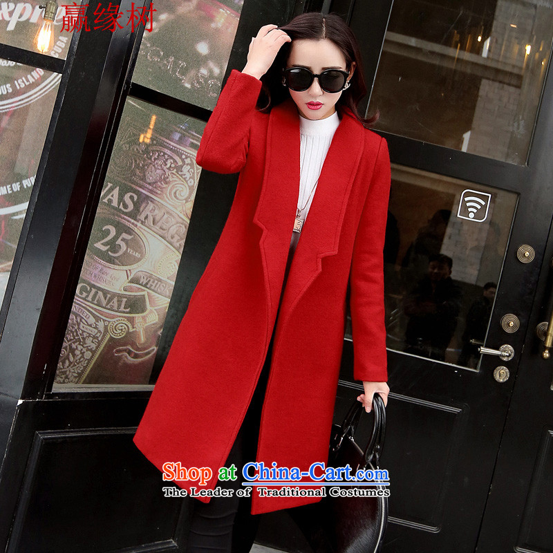 Win 2015 autumn and winter Tree Edge new gross coats and women code? In long edition won Sau San wool coat spooncase of lint-free?  124-135, win XL edge tree (YINGYUANSHU) , , , shopping on the Internet