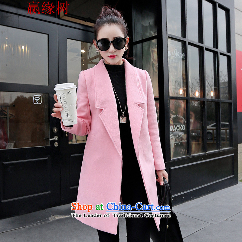 Win 2015 autumn and winter Tree Edge new gross coats and women code? In long edition won Sau San wool coat spooncase of lint-free?  124-135, win XL edge tree (YINGYUANSHU) , , , shopping on the Internet