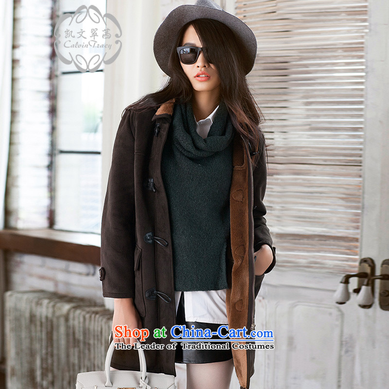 The elections as soon as possible to trim DU.MALLEXE 2015 new thick leisure Korean girl in long Sau San with cap cotton coat brown Xl,du mallexe,,, shopping on the Internet
