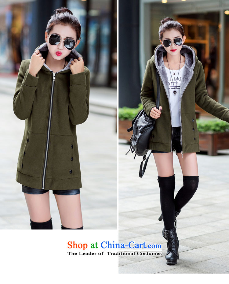 Dream Bai pedic code women 2015 autumn and winter new women in Korean long plus lint-free with cap reinforcement sweater jacket female DM281# GREEN M picture, prices, brand platters! The elections are supplied in the national character of distribution, so action, buy now enjoy more preferential! As soon as possible.