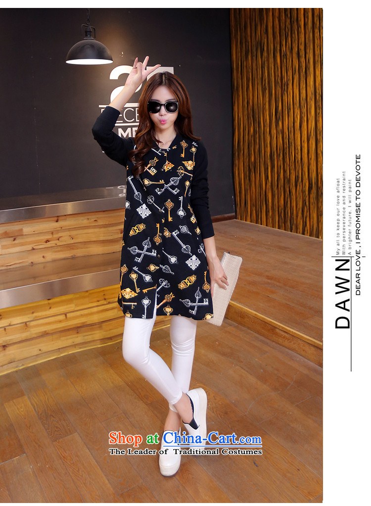 Song Of Yue xl autumn and winter 2015 new mm thick western stamp Sau San video thin stitching stand collar in long long-sleeved sweater jacket skirt Y8063 black 3XL(150-165 catty) Picture, prices, brand platters! The elections are supplied in the national character of distribution, so action, buy now enjoy more preferential! As soon as possible.