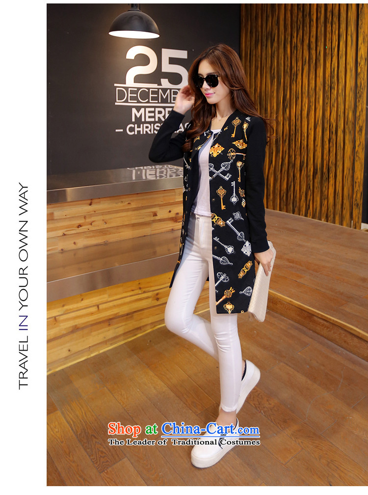 Song Of Yue xl autumn and winter 2015 new mm thick western stamp Sau San video thin stitching stand collar in long long-sleeved sweater jacket skirt Y8063 black 3XL(150-165 catty) Picture, prices, brand platters! The elections are supplied in the national character of distribution, so action, buy now enjoy more preferential! As soon as possible.