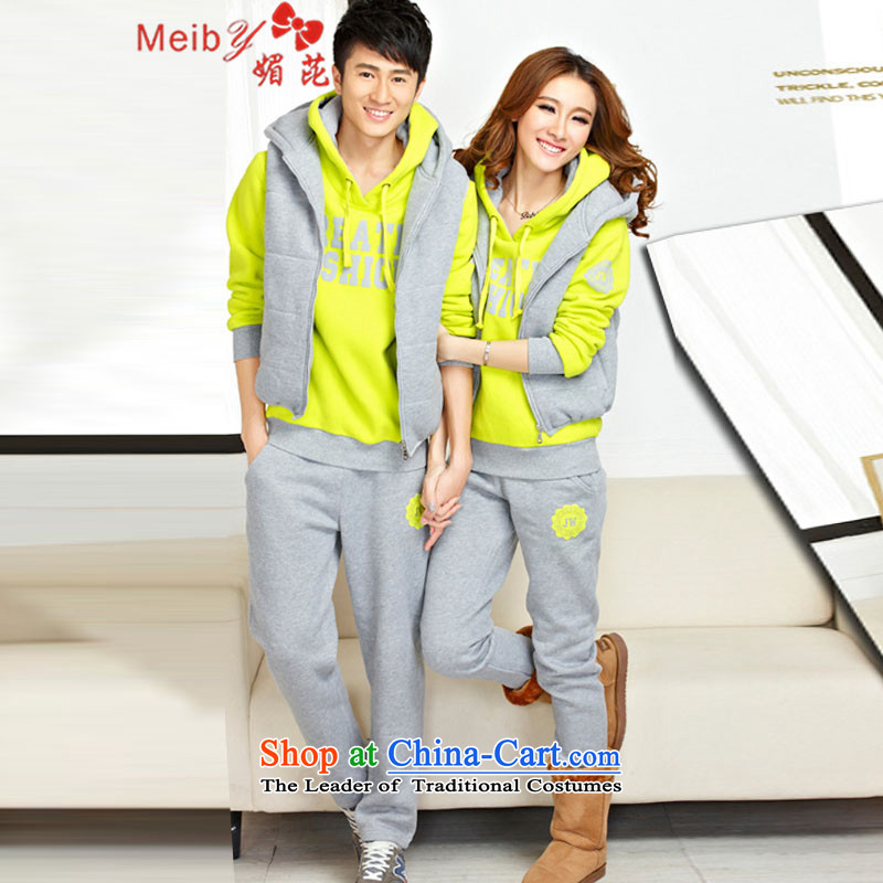 Of autumn and winter stylish increased to cap the lint-free Korean thick sweater kits for couples with men and women in uniform leisure wears clothes, a trouser press, 8002 gray and green 4XL, of women (meiby) , , , shopping on the Internet