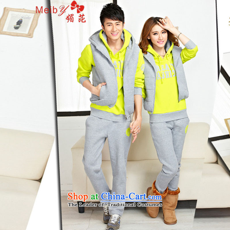 Of autumn and winter stylish increased to cap the lint-free Korean thick sweater kits for couples with men and women in uniform leisure wears clothes, a trouser press, 8002 gray and green 4XL, of women (meiby) , , , shopping on the Internet